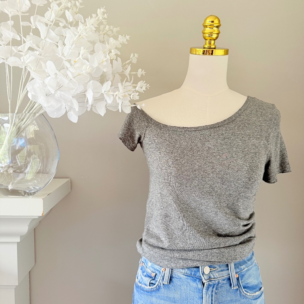 Philanthropy Asymmetrical Tee in Heather Gray, Sz XS